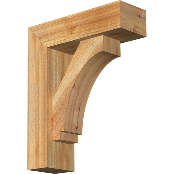 Ekena Millwork Imperial Block Rough Sawn Bracket w/ Offset Brace, Western Red Cedar, 6"W x 18"D x 22"H BKT0604X18X22IMP05RWR - main